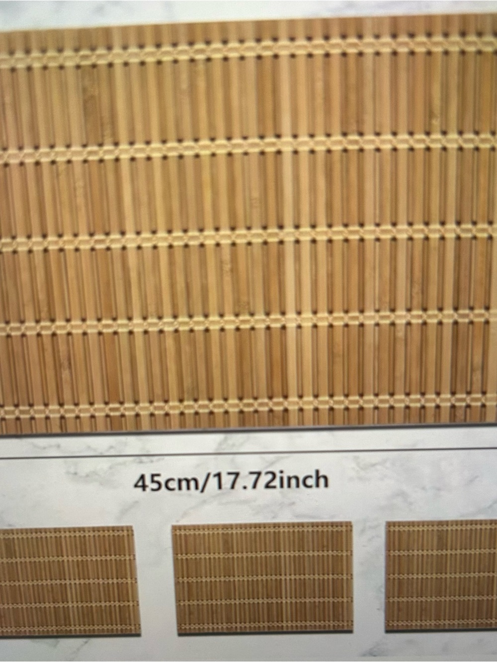 Set of 4 Bamboo Placemats- New in Package.Wheat Color with Cream and Gold Detail